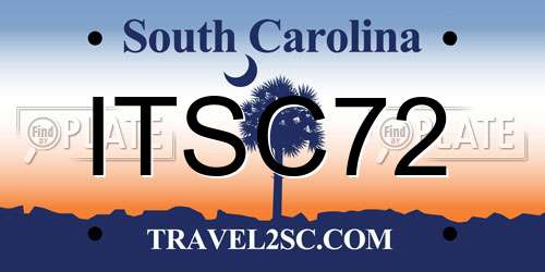 ITSC72 South Carolina License Plate
