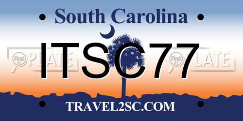 ITSC77 South Carolina License Plate