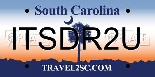 ITSDR2U South Carolina License Plate