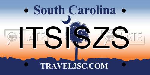 ITSISZS South Carolina License Plate