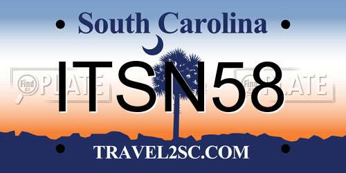 ITSN58 South Carolina License Plate