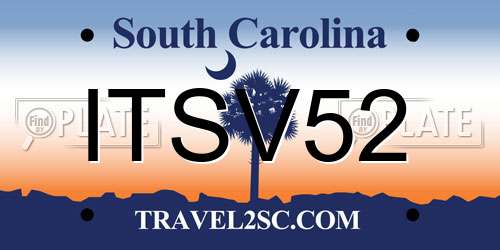 ITSV52 South Carolina License Plate