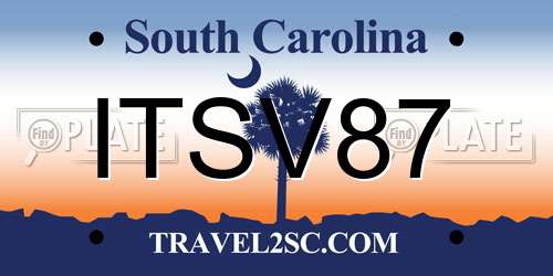 ITSV87 South Carolina License Plate
