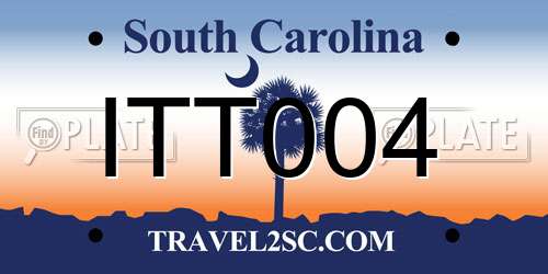 ITT004 South Carolina License Plate