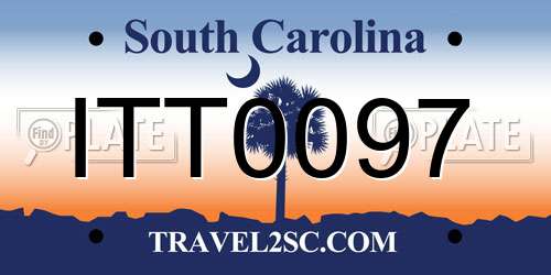 ITT0097 South Carolina License Plate
