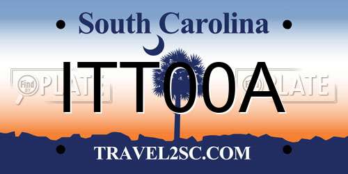 ITT00A South Carolina License Plate