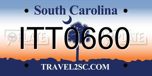 ITT0660 South Carolina License Plate