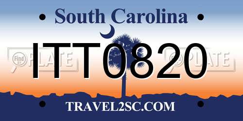 ITT0820 South Carolina License Plate