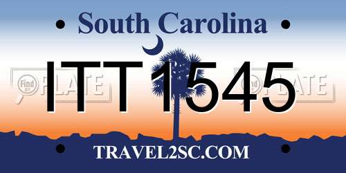 ITT1545 South Carolina License Plate