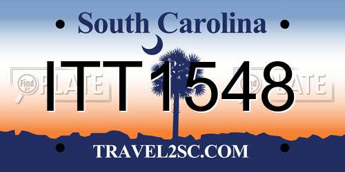 ITT1548 South Carolina License Plate