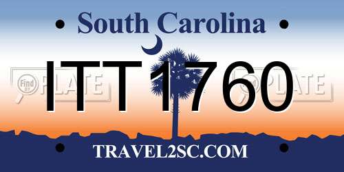 ITT1760 South Carolina License Plate