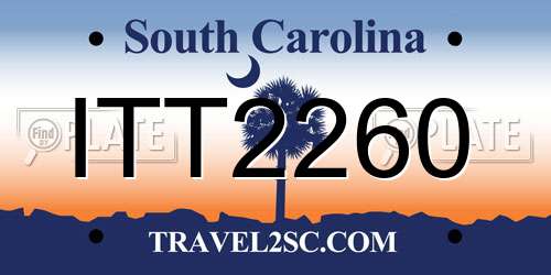 ITT2260 South Carolina License Plate