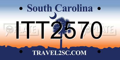 ITT2570 South Carolina License Plate
