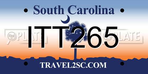 ITT265 South Carolina License Plate