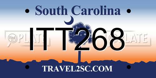 ITT268 South Carolina License Plate