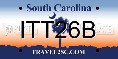 ITT26B South Carolina License Plate
