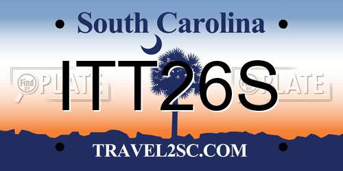 ITT26S South Carolina License Plate