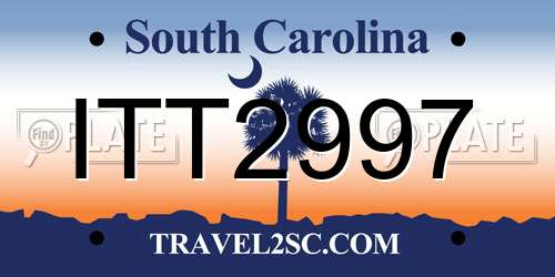 ITT2997 South Carolina License Plate