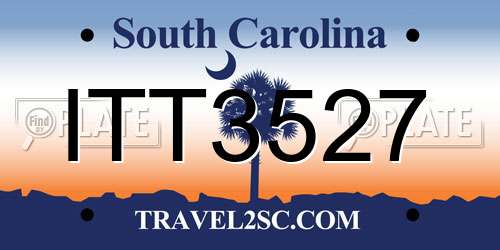 ITT3527 South Carolina License Plate
