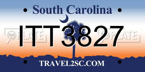 ITT3827 South Carolina License Plate