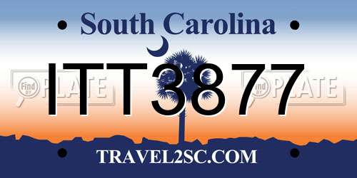 ITT3877 South Carolina License Plate