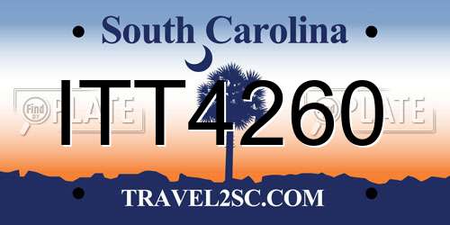 ITT4260 South Carolina License Plate