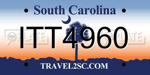 ITT4960 South Carolina License Plate