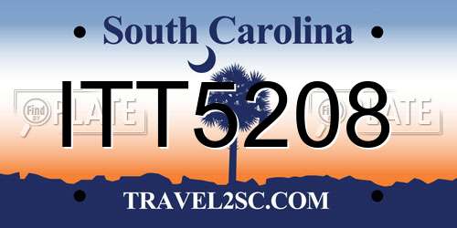 ITT5208 South Carolina License Plate