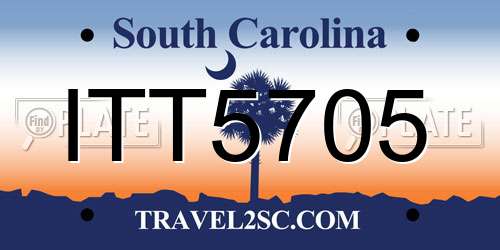 ITT5705 South Carolina License Plate