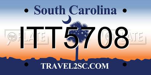 ITT5708 South Carolina License Plate
