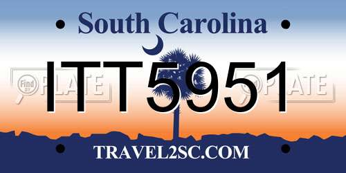 ITT5951 South Carolina License Plate