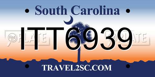 ITT6939 South Carolina License Plate