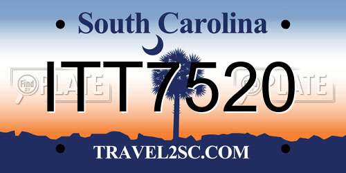 ITT7520 South Carolina License Plate