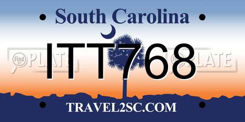 ITT768 South Carolina License Plate