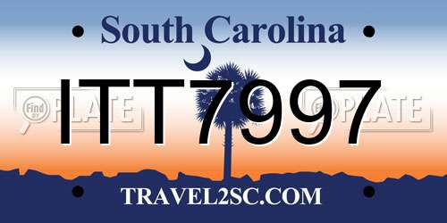 ITT7997 South Carolina License Plate