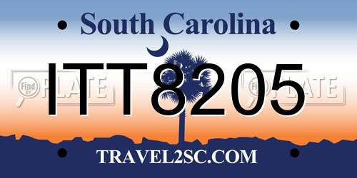 ITT8205 South Carolina License Plate