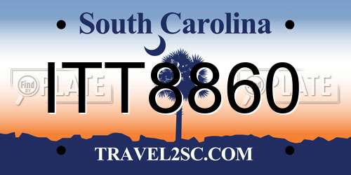 ITT8860 South Carolina License Plate