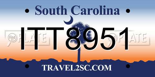 ITT8951 South Carolina License Plate