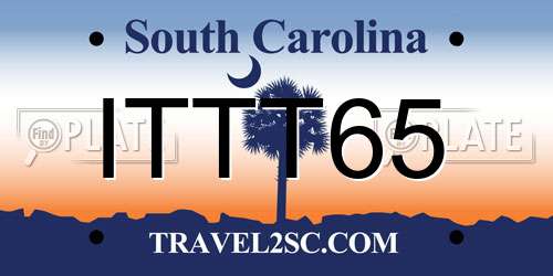 ITTT65 South Carolina License Plate