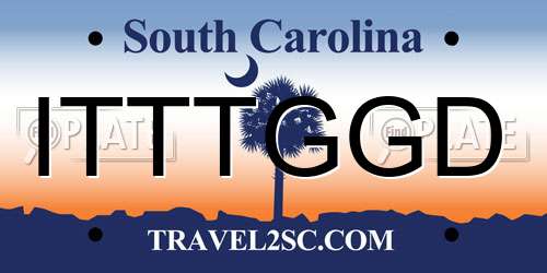 ITTTGGD South Carolina License Plate