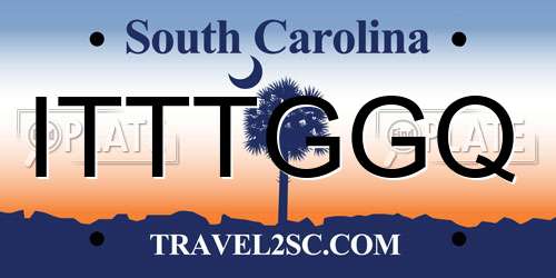 ITTTGGQ South Carolina License Plate