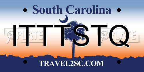 ITTTSTQ South Carolina License Plate