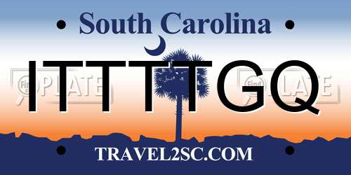 ITTTTGQ South Carolina License Plate