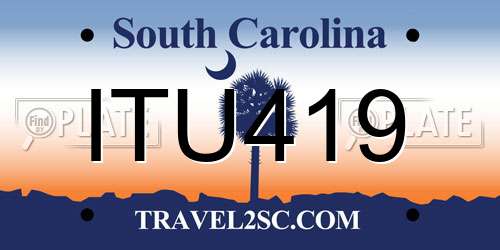 ITU419 South Carolina License Plate