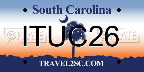 ITUC26 South Carolina License Plate