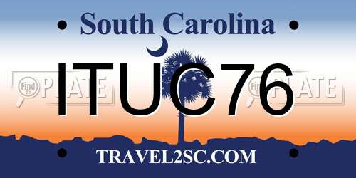 ITUC76 South Carolina License Plate