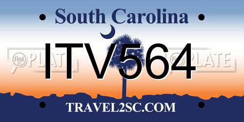 ITV564 South Carolina License Plate