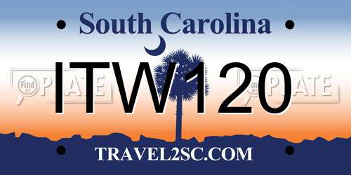 ITW120 South Carolina License Plate