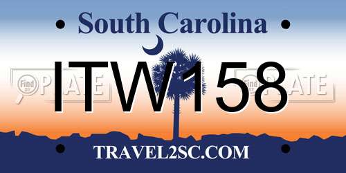 ITW158 South Carolina License Plate