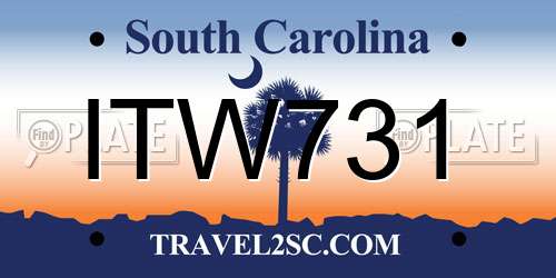 ITW731 South Carolina License Plate